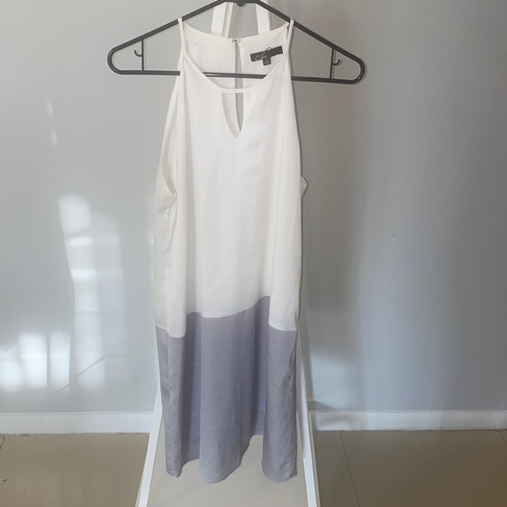 Grey and White Colorblock Dress
